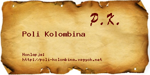 Poli Kolombina névjegykártya